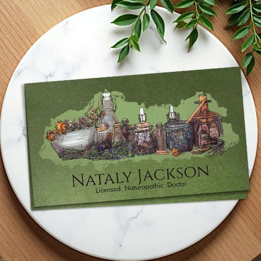 Kräuter und Zeichnend Zinkturen Visitenkarte