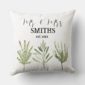 Kräuter Wasserfarbensage Vintag botanisch Kissen (Rückseite)