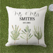 Kräuter Wasserfarbensage Vintag botanisch Kissen (Gras)