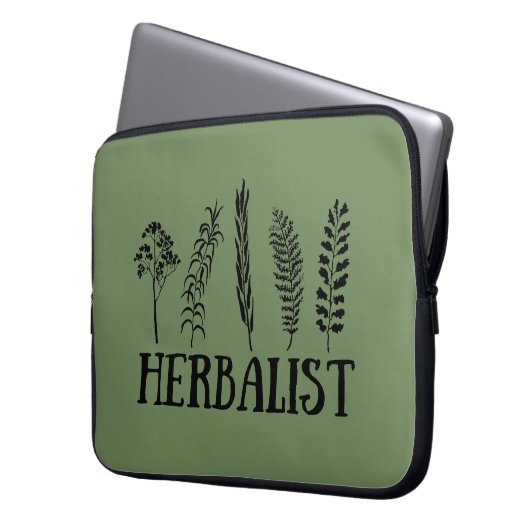 Kräuterarten Laptopschutzhülle (Vorderseite Links)