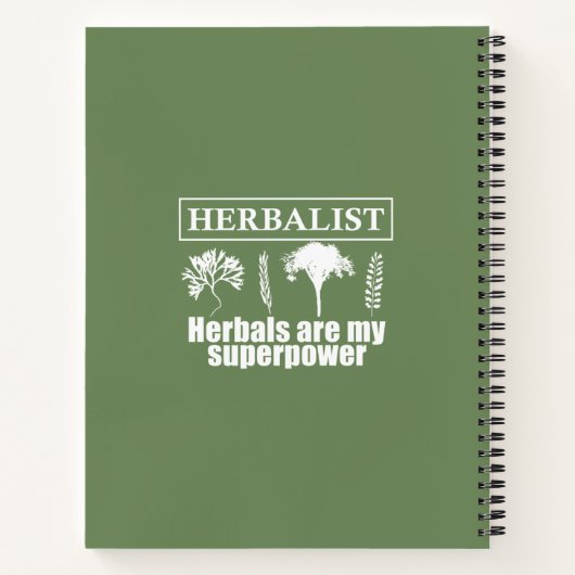 Kräuterarten Notizblock (Rückseite)