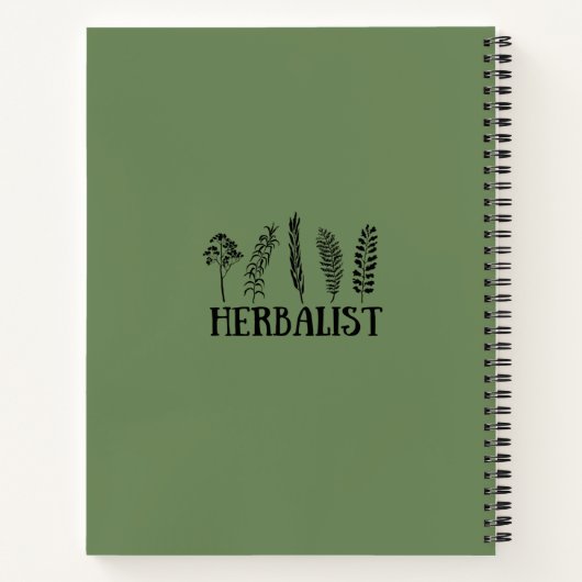 Kräuterarten Notizblock (Rückseite)