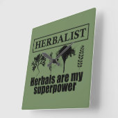 Kräuterarten Quadratische Wanduhr (Winkel)