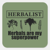 Kräuterarten Quadratischer Aufkleber (Vorderseite)