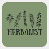 Kräuterarten Quadratischer Aufkleber (Vorderseite)