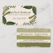 Kräuterbasilikum thyme kulinarischer Koch Catering Visitenkarte (Vorne/Hinten)