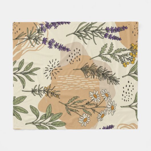 Kräuterblüten Fleece Blanket (Vorderseite (Horizontal))