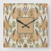Kräuterblüten Quadratische Wanduhr (Vorderseite)
