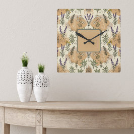 Kräuterblüten Quadratische Wanduhr