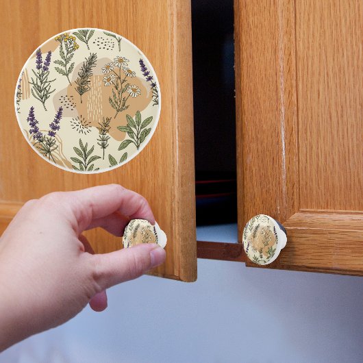 Kräuterblütenknochen Keramikknauf