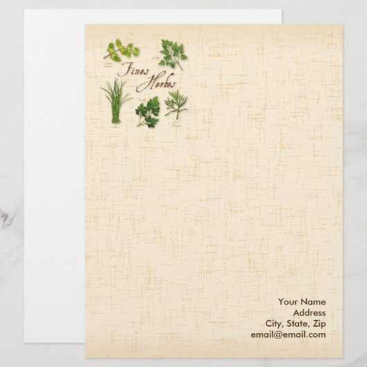 Kräuterbriefe anpassen briefkopf (Vorne/Hinten)