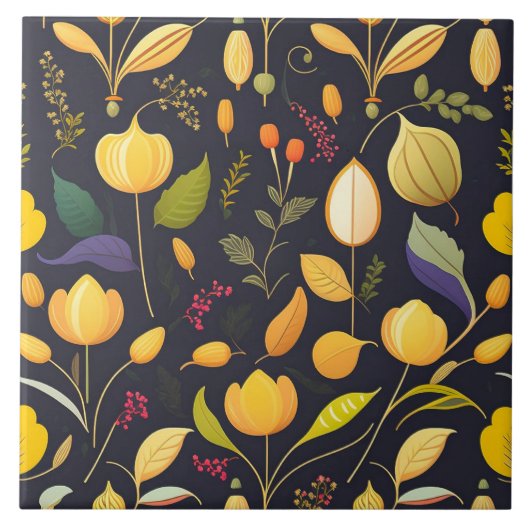 Kräuterdesign Keramik Tile Fliese (Vorderseite)