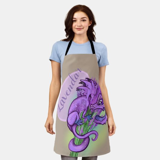 Kräuterdrache Lavendel Schürze (Getragen)