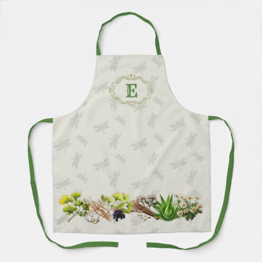 Kräuterdragonflies Monogram Schürze (Vorderseite)