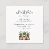 Kräuterfarbe Pflanze Quadratische Visitenkarte (Rückseite)