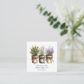 Kräuterfarbe Pflanze Quadratische Visitenkarte (Stehend Vorderseite)