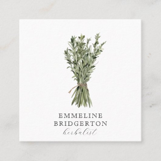 Kräuterfarbe Pflanze Quadratische Visitenkarte (Vorderseite)