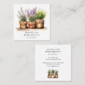 Kräuterfarbe Pflanze Quadratische Visitenkarte (Vorne/Hinten)