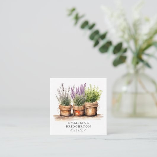 Kräuterfarbe Pflanze Quadratische Visitenkarte (Stehend Vorderseite)