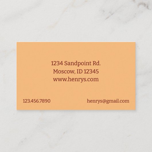 Kräuterfarm Feversome Medicinal Pflanze Business C Visitenkarte (Rückseite)