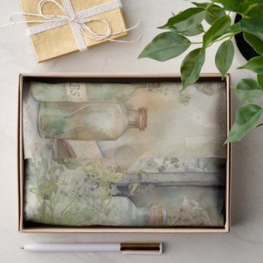 Kräuterflaschen Seidenpapier (Geschenk)