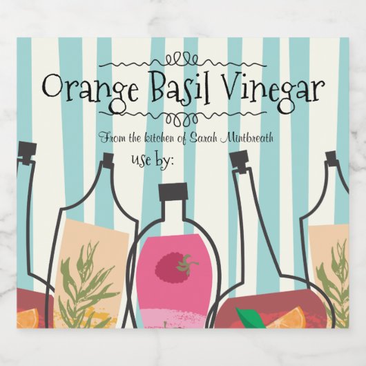 Kräuterfrüchte aromatisierte Essige Zuhause-Konser Alkoholflaschenetikett (Einzelnes Label)