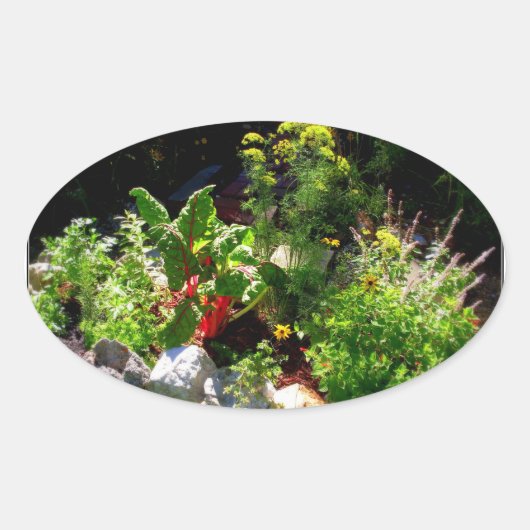 Kräutergarten-Aufkleber Ovaler Aufkleber (Vorderseite)
