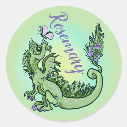 Kräutergarten Dragon Rosemary Runder Aufkleber (Vorderseite)