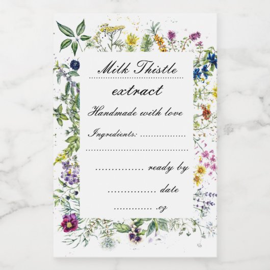 Kräutergarten handgemachte Extrakt Etikett Set (Einzelnes Label)