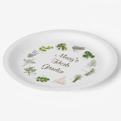 Kräutergarten-Party Pappteller (Schrägansicht)