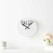 Kräutergarten zeichnend botanischer Minimalismus Runde Wanduhr (Zuhause)