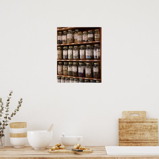 Kräutergläser Poster (Küche)