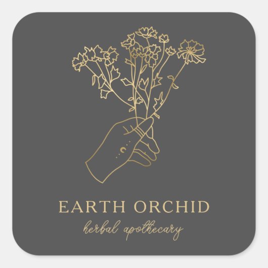 Kräutergold + Apothekargold Quadratischer Aufkleber (Vorderseite)