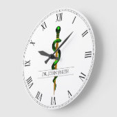 Kräutergoldgrün des Asklepius-Heilmittels Große Wanduhr (Winkel)