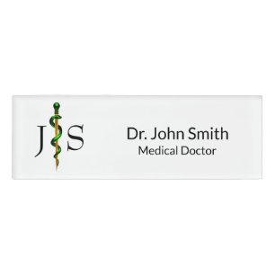 Kräutergoldgrün von Asclepius Medical Namenschild