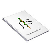 Kräutergrün-Gold-Medical-Rod von Asclepius Notizblock (Rechte Seite)