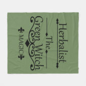 Kräutergrüne Hexenzauberei, Naturmedizin Fleecedecke (Vorderseite (Horizontal))