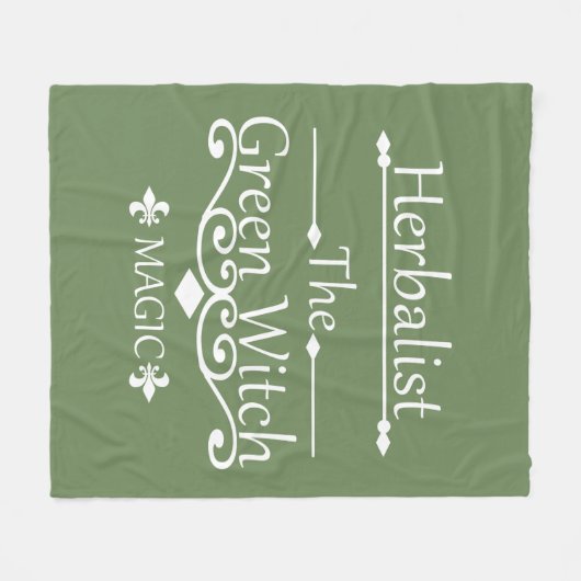 Kräutergrüne Hexenzauberei, Naturmedizin Fleecedecke (Vorderseite (Horizontal))