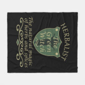 Kräutergrüne Hexenzauberei, Naturmedizin Fleecedecke (Vorderseite (Horizontal))