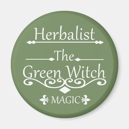 Kräutergrüne Hexenzauberei, Naturmedizin Magnet (Vorne)