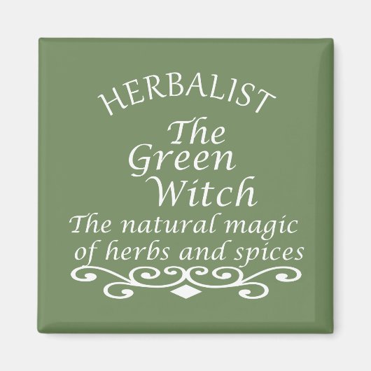 Kräutergrüne Hexenzauberei, Naturmedizin Magnet (Vorne)