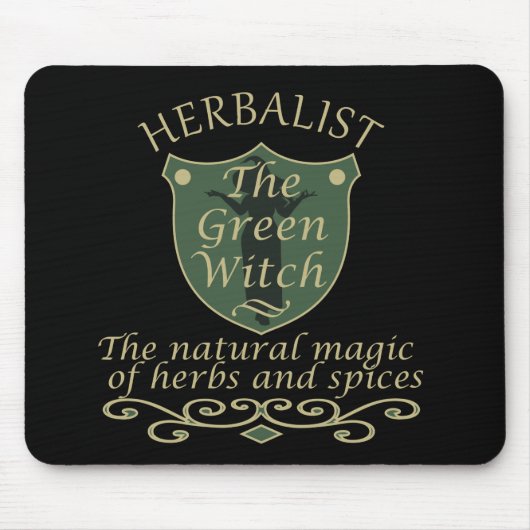 Kräutergrüne Hexenzauberei, Naturmedizin Mousepad (Vorne)