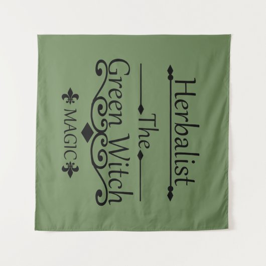 Kräutergrüne Hexenzauberei, Naturmedizin Wandteppich (Vorderseite (Horizontal))