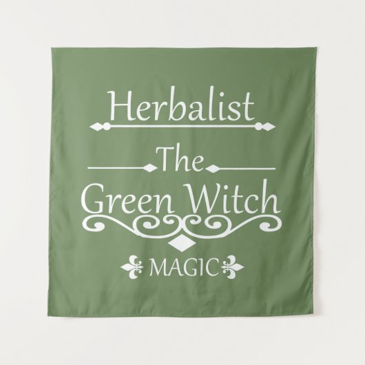 Kräutergrüne Hexenzauberei, Naturmedizin Wandteppich (Vorderseite)
