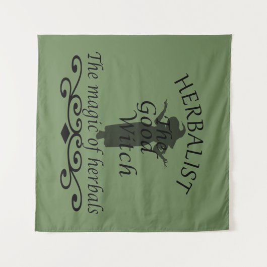 Kräutergrüne Hexenzauberei, Naturmedizin Wandteppich (Vorderseite (Horizontal))