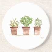 Kräuterhalle Salbeirosemary thyme Aquarell rustika Getränkeuntersetzer (Vorne)