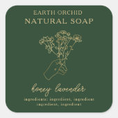 Kräuterhals + Floral-Apotheke-Square-Aufkleber Quadratischer Aufkleber (Vorderseite)