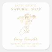 Kräuterhals + Floral-Apotheke-Square-Aufkleber Quadratischer Aufkleber (Vorderseite)