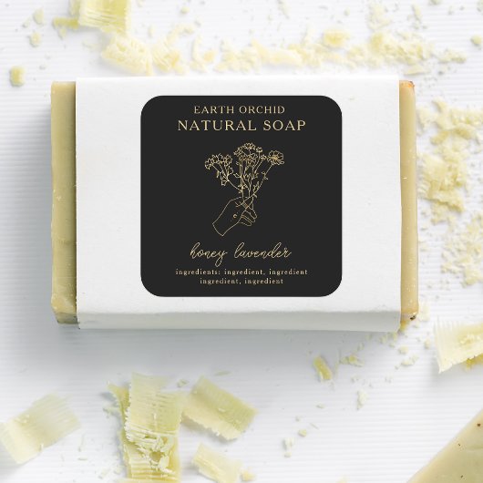 Kräuterhals + Floral-Apotheke-Square-Aufkleber Quadratischer Aufkleber