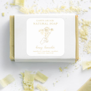 Kräuterhals + Floral-Apotheke-Square-Aufkleber Quadratischer Aufkleber